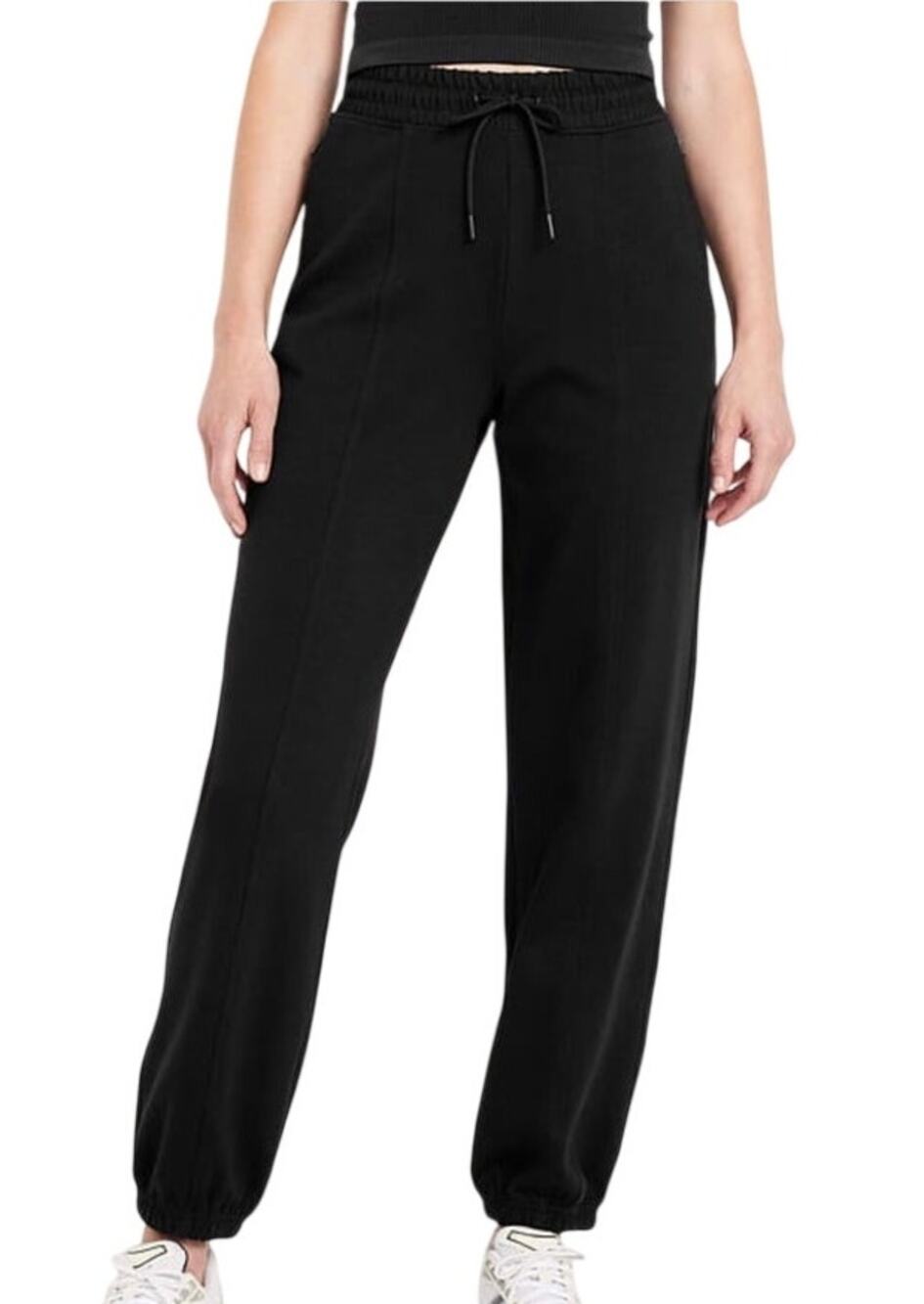 Old Navy Women's Small Solid Black High Waisted Dynamic Fleece Sweatpants